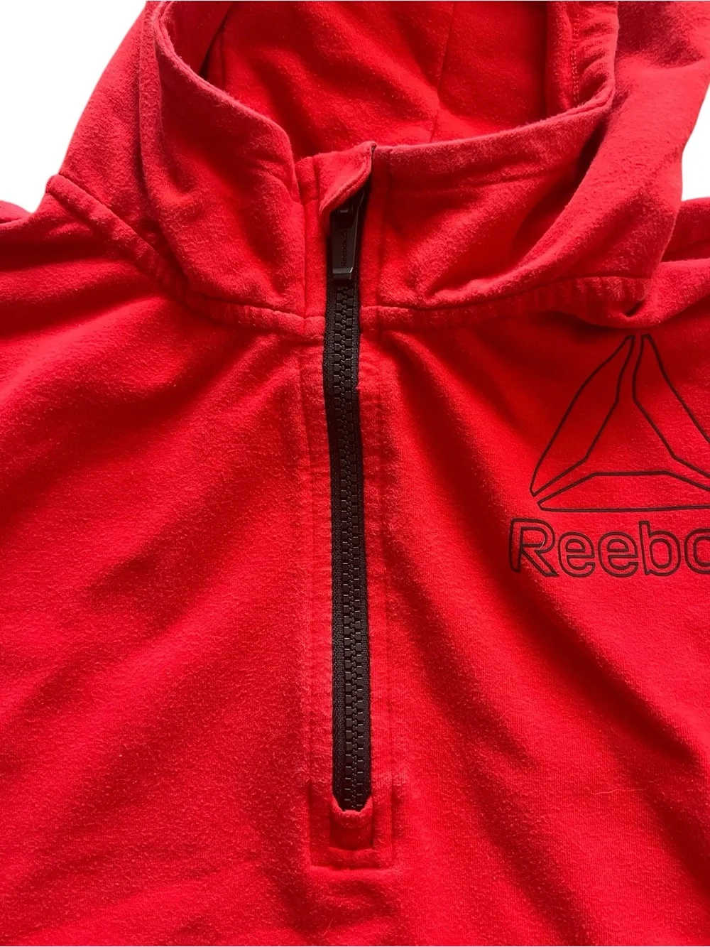 Reebok Boys Large 10/12 Red Quarter Zip Performance Hoodie